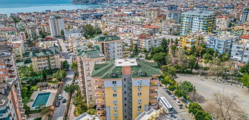 ALAİYE RESİDENCE ALANYA GÜLLER PINAR MAHALLESİ SATILIK 1+1 8.KAT LÜKS EŞYALI DAİRE