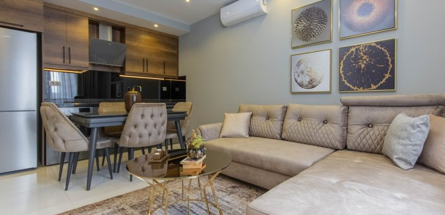 SERENITY RESIDENCE, Махмутлар, 1+1, 2 этаж, 55 кв.м, меблированный, вид на бассейн и инфраструктуру