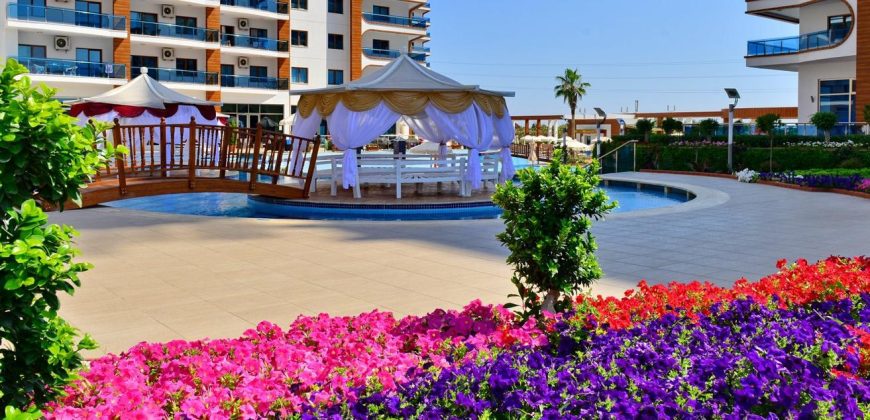 Азура Парк – Azura Park, Махмутлар, 2+1, 9 этаж, 110 кв.м., меблированный, вид на море, 800€