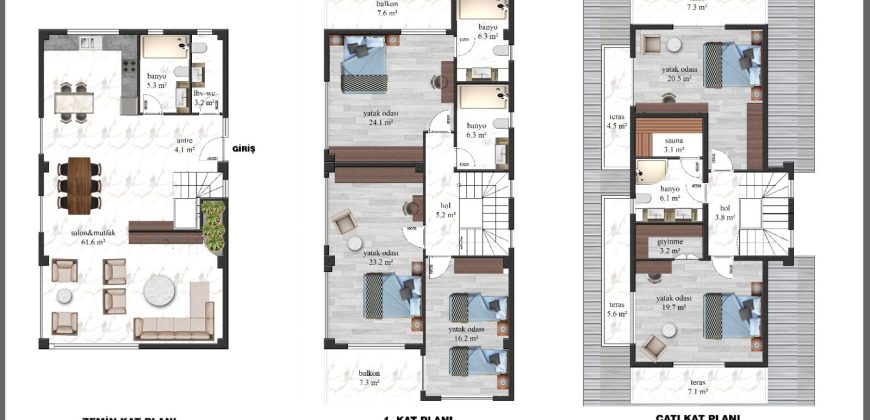 CHERY VİLLA KARGICAL ALANYA SATILIK 5+1 315 M2 MÜSTAKİL ÖZEL YÜZME HAVUZLU