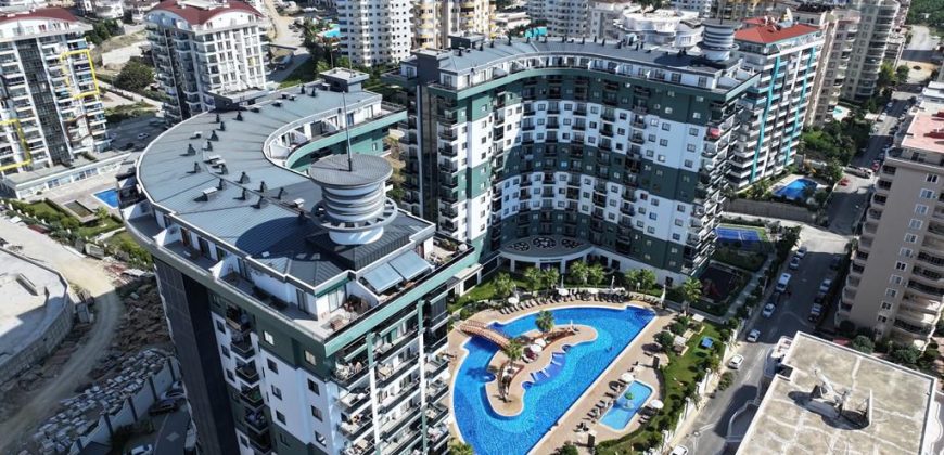 SERENITY RESIDENCE, Махмутлар, 1+1, 2 этаж, 55 кв.м, меблированный, вид на бассейн и инфраструктуру