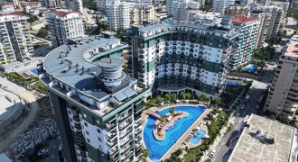 SERENITY RESIDENCE, Махмутлар, 1+1, 10 этаж, 55 кв.м., меблированный, вид на горы, 550€