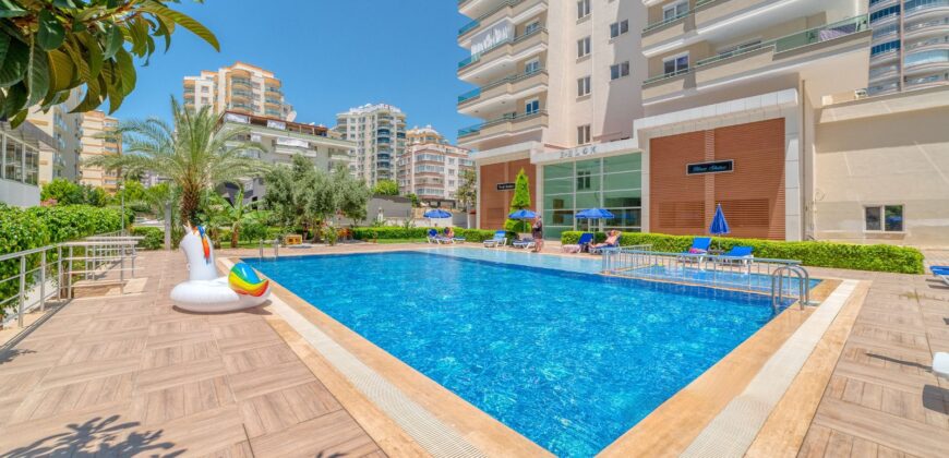 MAHMUTLAR SATILIK 1+1 EŞYALI RESİDENCE ALANYA Prestije Blue Sitesi