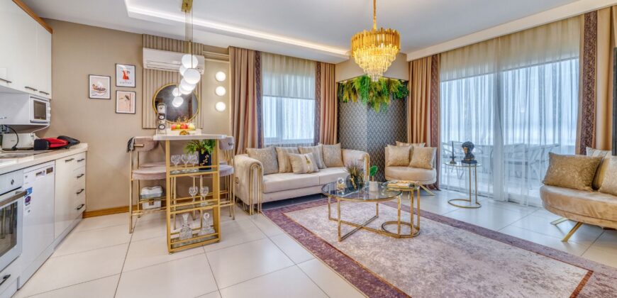 MAHMUTLAR SATILIK 1+1 EŞYALI RESİDENCE ALANYA Prestije Blue Sitesi