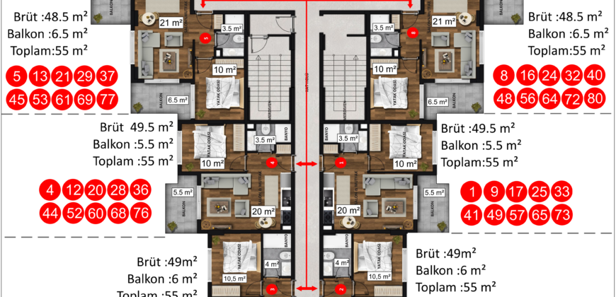 MAHMUTLAR SATILIK 1+1 EŞYALI ALANYA  STATE OF ART RESİDENCE