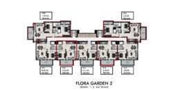 OBA SATILIK 1+1 EŞYALI DAİRE ALANYA  OBA FLORA GARDEN