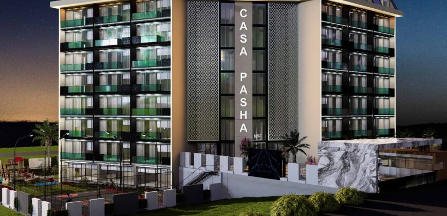 GAZİPAŞA SATILIK 1+1 EŞYALI RESİDENCE ALANYA  CASA PASHA GAZİPAŞA