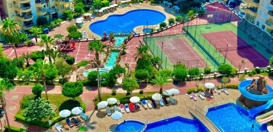 PARADİSE HİLL RESORT MAHMUTLAR ALANYA KİRALIK EŞYALI LÜKS SİTE İÇİNDE DENİZ VE ŞEHİR MANZ