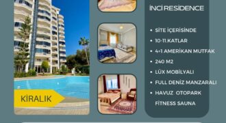 ALANYA MAHMUTLARDA KİRALIK 4+1 EŞYALI REZİDENCE 800 €