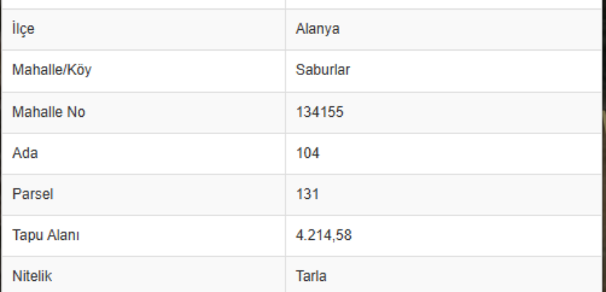 SABURLAR AVSALLAR 4.211M2 SATILIK TARLA 6.500.000TL