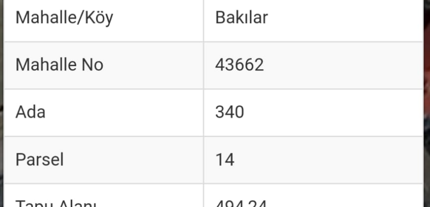 BAKILAR GAZİPAŞA ALANYA 494M2 SATILIK ARSA 3.500.000TL