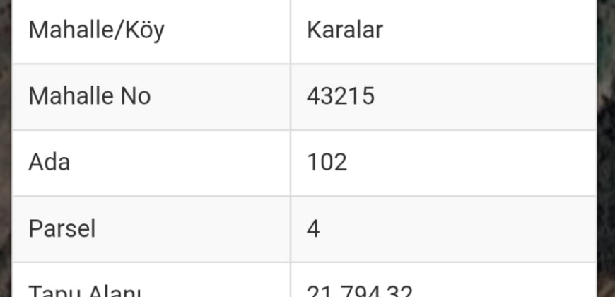 KARALAR / GAZİPAŞA / ALANYA 21.794M2 SATILIK TARLA 8.000.000TL