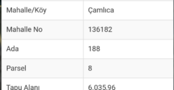 ÇAMLICA DEMİRTAŞ ALANYA 6.036M2 TARLA SATILIK  1.000.000TL