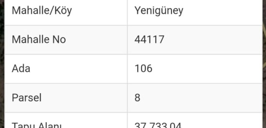 YENİGÜNEY GAZİPAŞA ALANYA 37.733M2 SATILIK TARLA 3.800.000TL