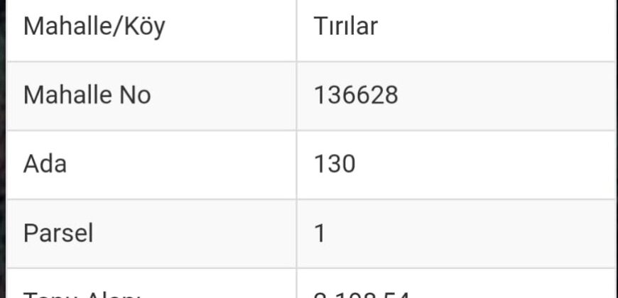 DEMİRTAŞ(TIRILAR KÖYÜ)ALANYA 2.198M2 SATILIK TARLA 4.000.000TL