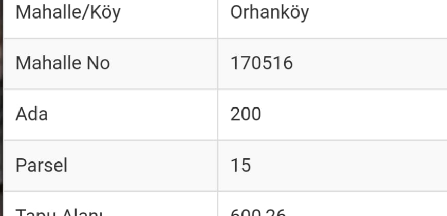 ORHANKÖY AVSALLAR ALANYA 1.470M2 SATILIK TARLA 8.500.000TL